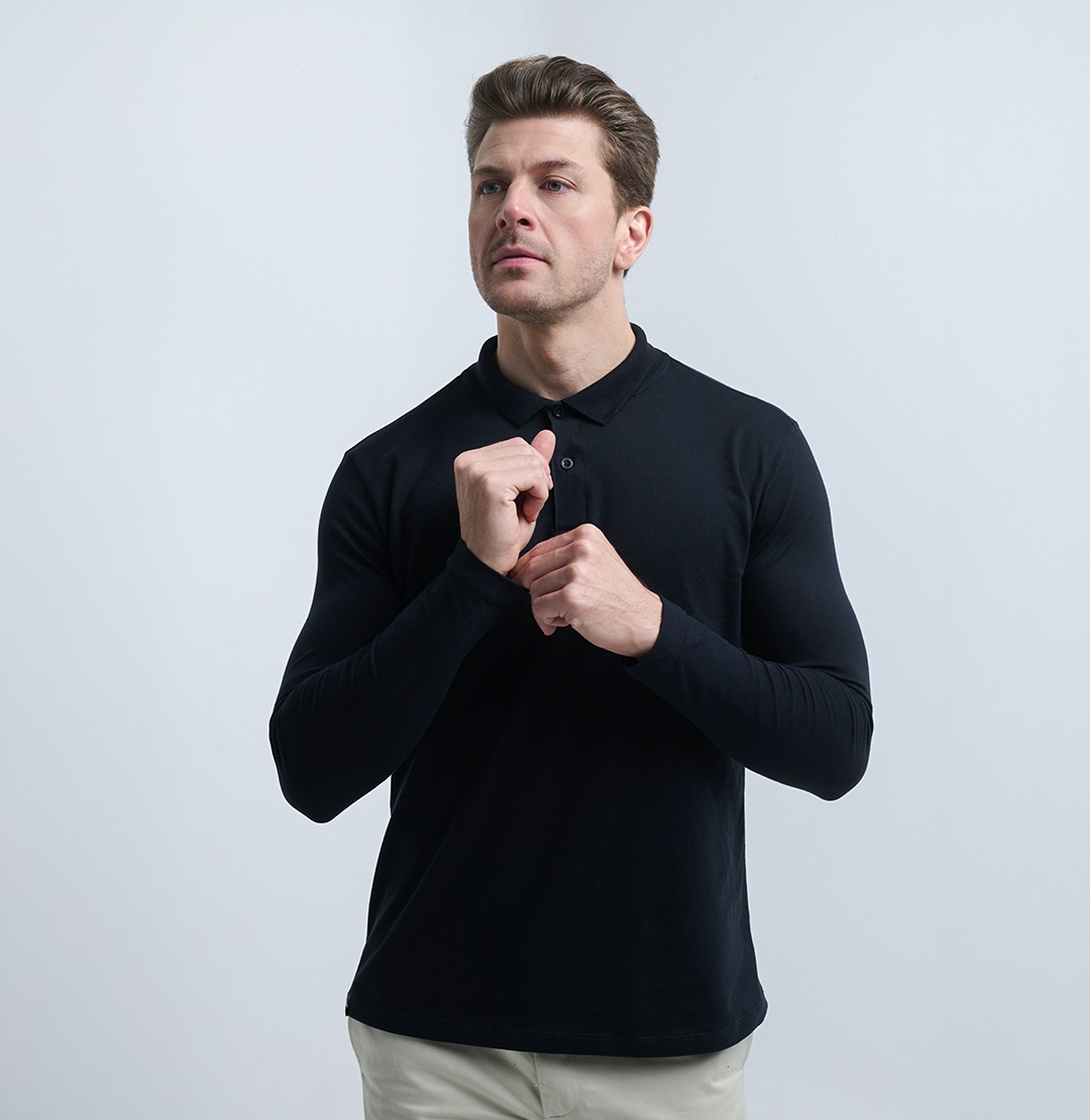 Kit 2x Camisa Polo Manga Longa