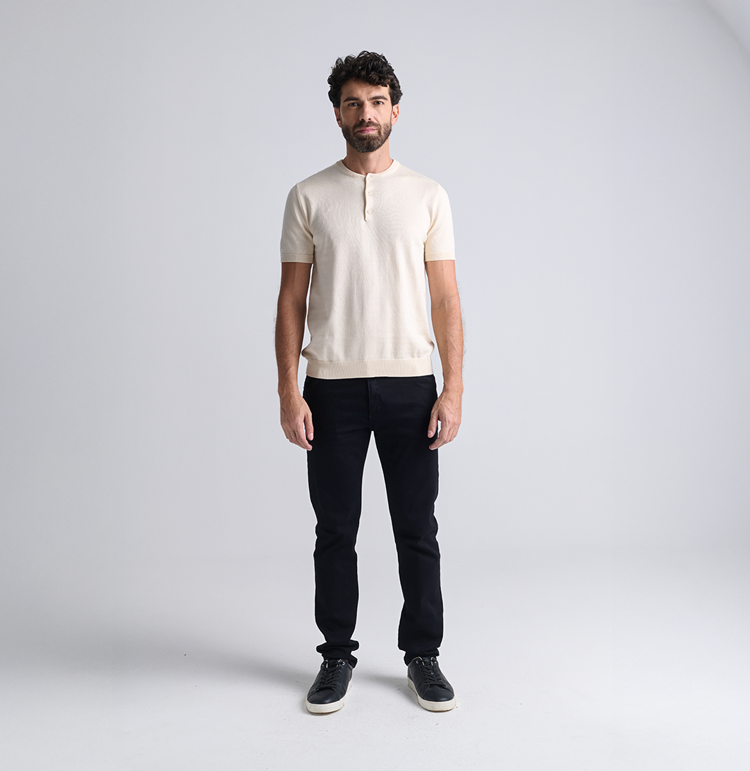 Kit 2x Camisa Henley Tricot Minimal